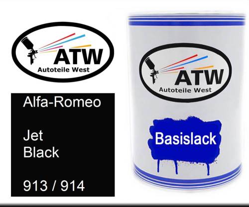 Alfa-Romeo, Jet Black, 913 / 914: 500ml Lackdose, von ATW Autoteile West.